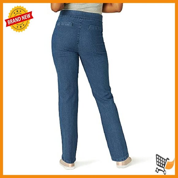 Stretch Denim Pull-On Skinny Pants with Elastic Waistband - Picture 4 of 8